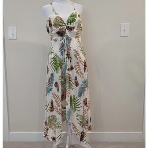 Hayden Shorts Romper Women L Tropical Skirt Overlay Spaghetti Strap Boho Beach